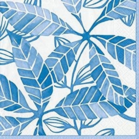 Bild på Caspari Lulus leaf blue Lunchservett