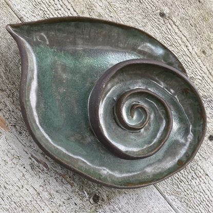 Bild på Fågelbad spiral koppargrön