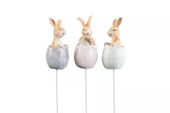 Bild på Kanin på stick ljusblå