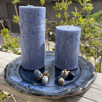 Bild på Ljusfat i keramik blå